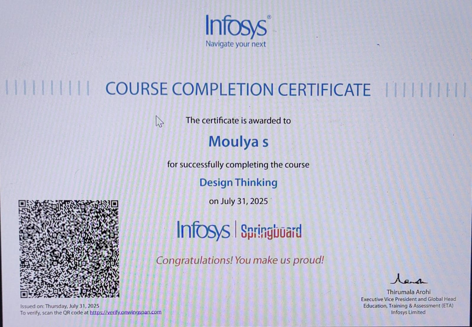 Design Thinking Certificate Icon